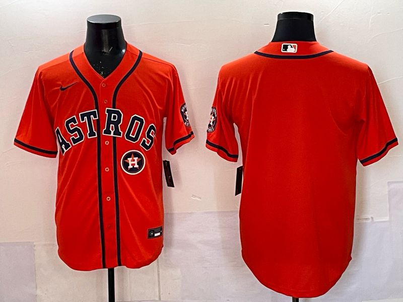 Men 2025 Houston Astros Blank Orange Nike MLB Jersey style 062